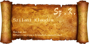 Szilasi Klaudia névjegykártya