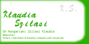 klaudia szilasi business card